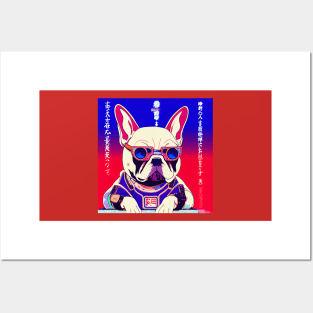 Dog Frenchie as a 80's anime Posters and Art